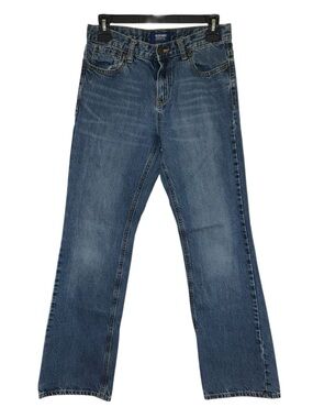 Old Navy Youth Boys Loose Boot-Cut Jeans Adjustable Waist Med Wash Sz 14 Regular